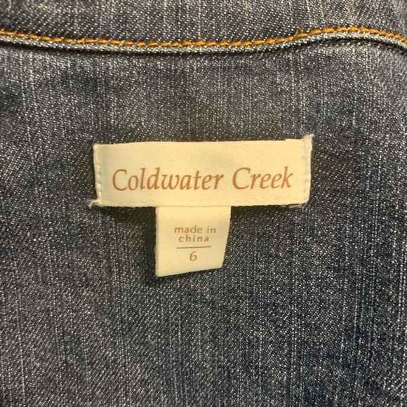 Coldwater Creek Denim Jacket Painted Sunflower - Picture 7 of 7